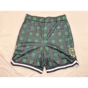 Disney Mickey Mouse Golf Plaid Mesh Shorts Mens M Green Blue 28 Crest Athletic